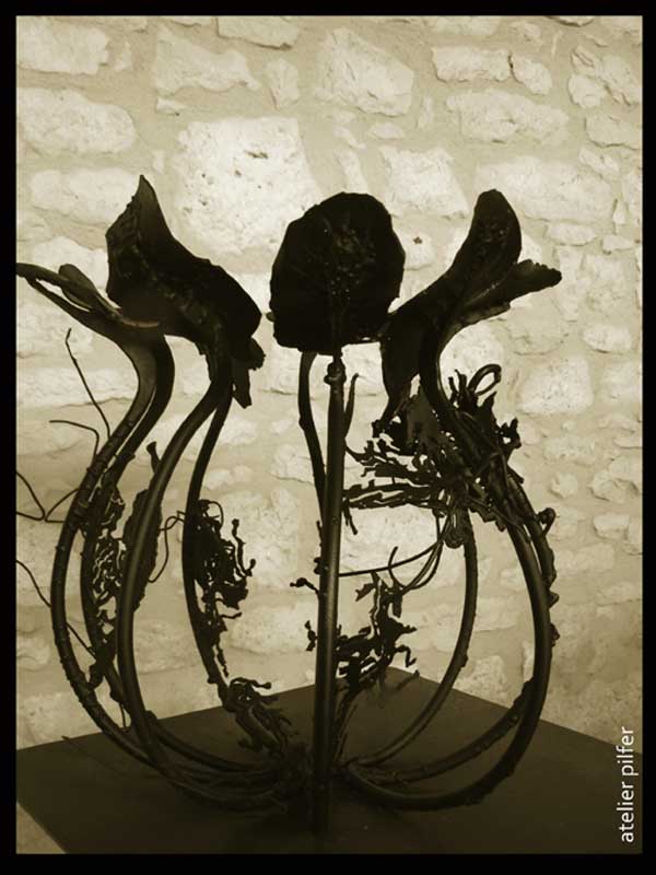 sculptures les mauvaises graines le pavot